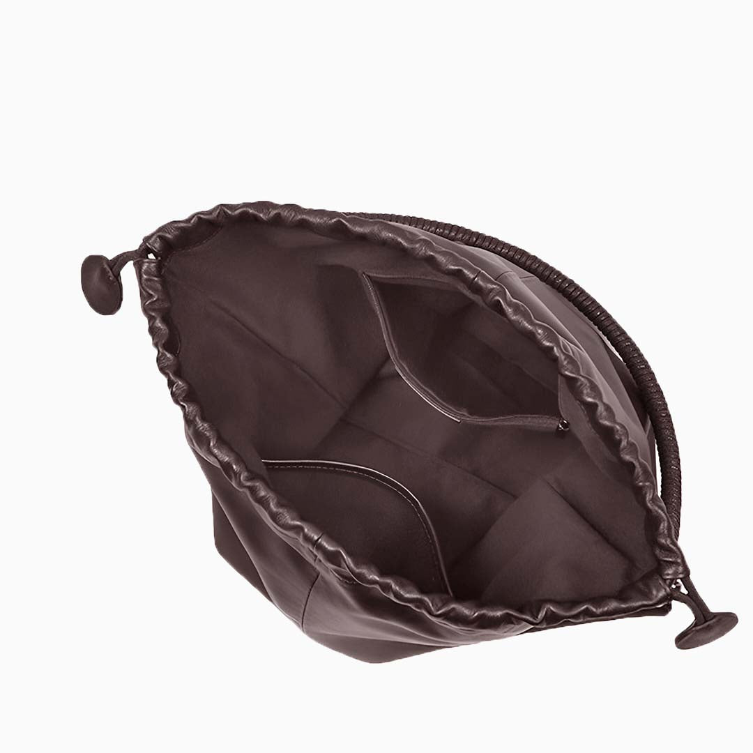 Espresso Soft Drawstring Shoulder Bag – FIORENE