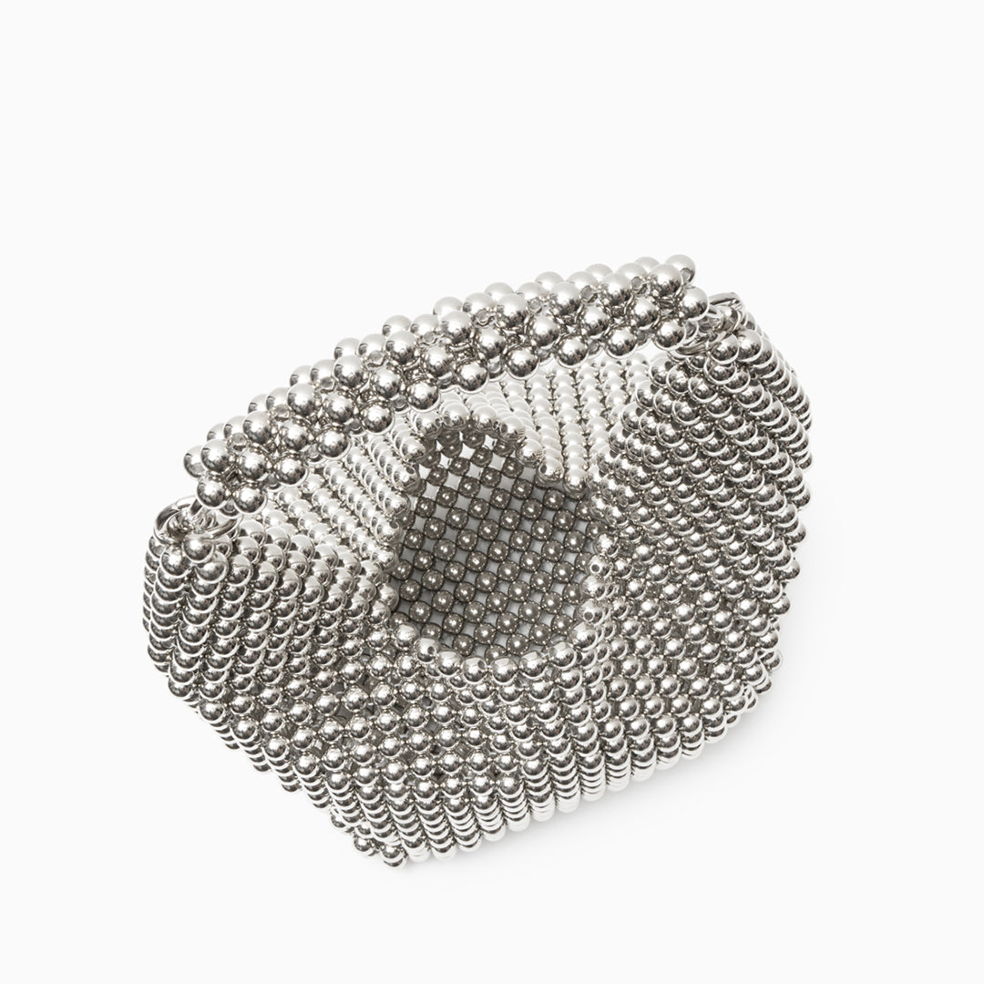 Silver Orbit Bead Handbag – FIORENE
