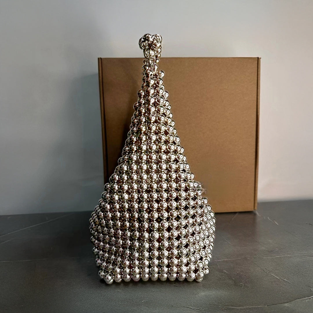 Silver Orbit Bead Handbag – FIORENE