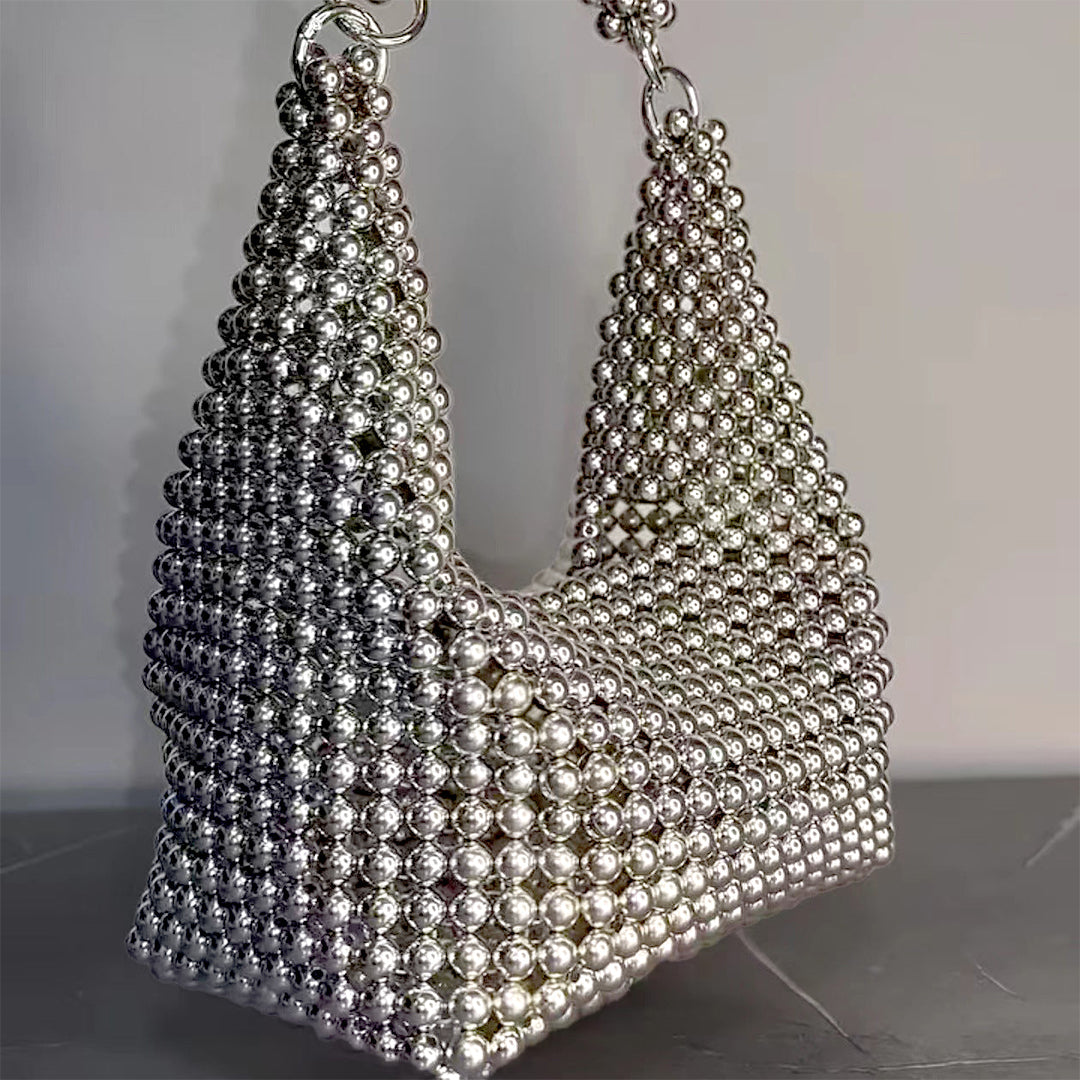 Silver Orbit Bead Handbag – FIORENE