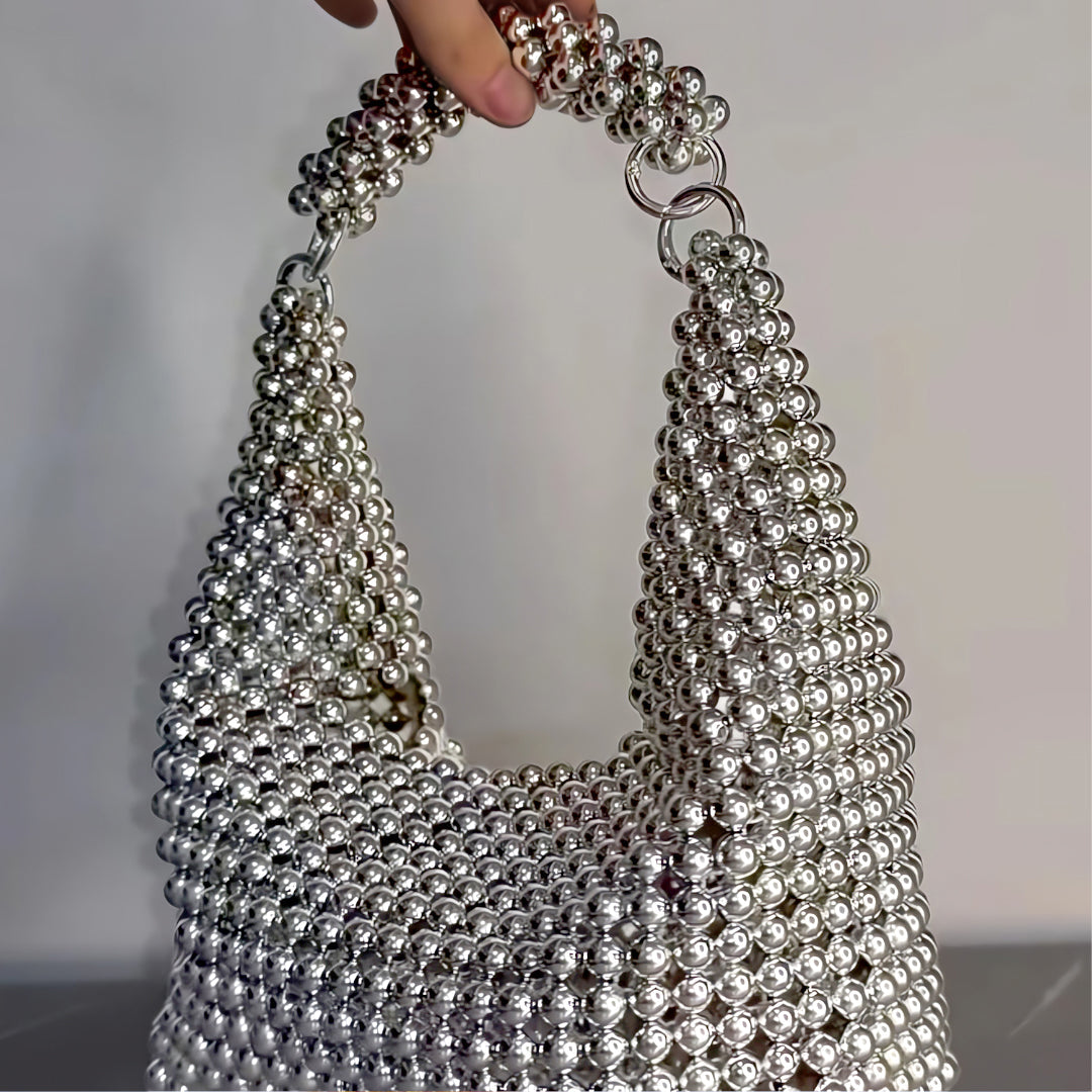 Silver Orbit Bead Handbag – FIORENE