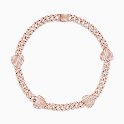 Golden Heart Diamond Chain Necklace - FIORENE