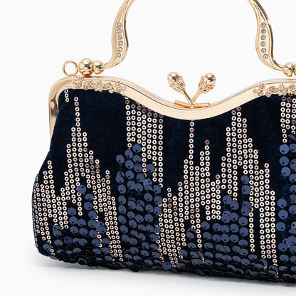 Midnight Sequin Flame Clutch – FIORENE