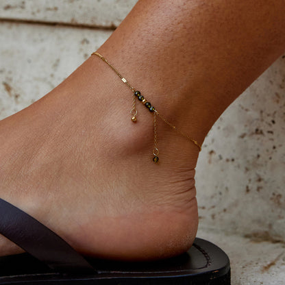 Stellar Moss Crystal Anklet – FIORENE