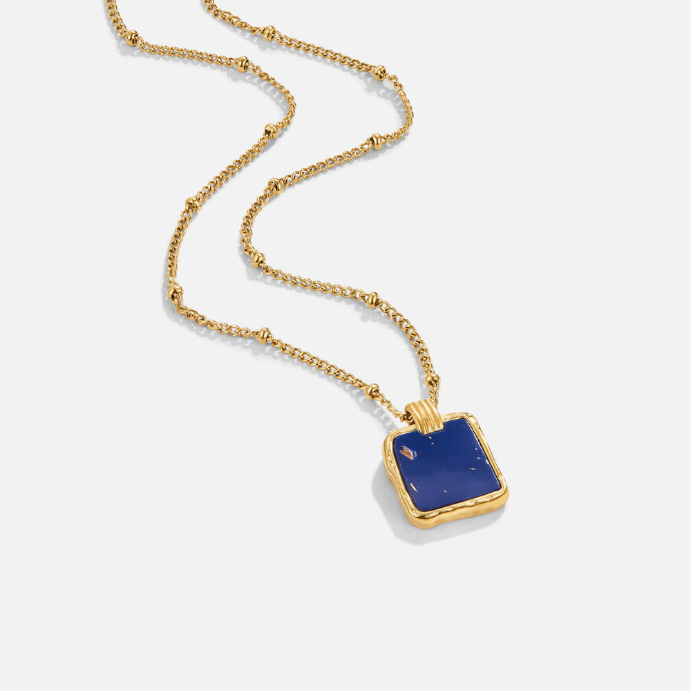 Lapis Tablet Necklace – FIORENE