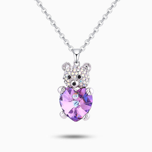 Teddy Love Heart Pendant Necklace - FIORENE