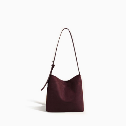 Mocha Suede Crossbody Bag – FIORENE