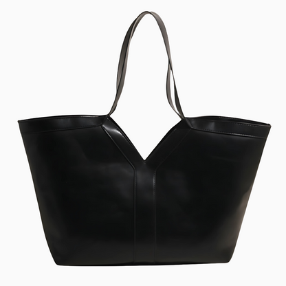 V-Cut Sleek Leather Tote Bag – FIORENE