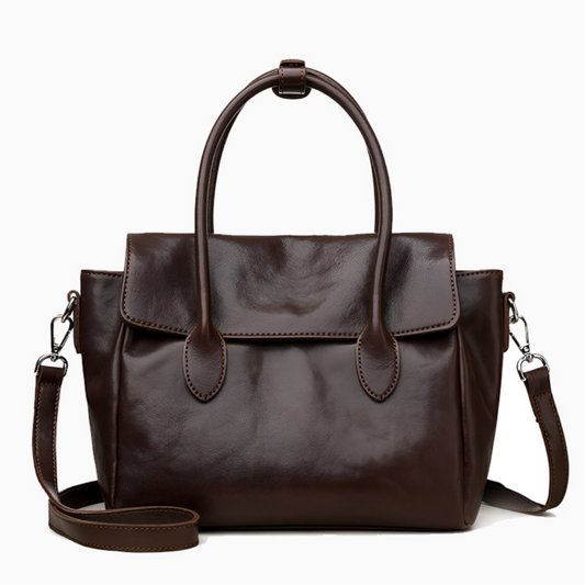 Mocha Classic Leather Satchel – FIORENE
