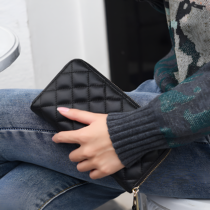 Midnight Quilted Wallet – FIORENE