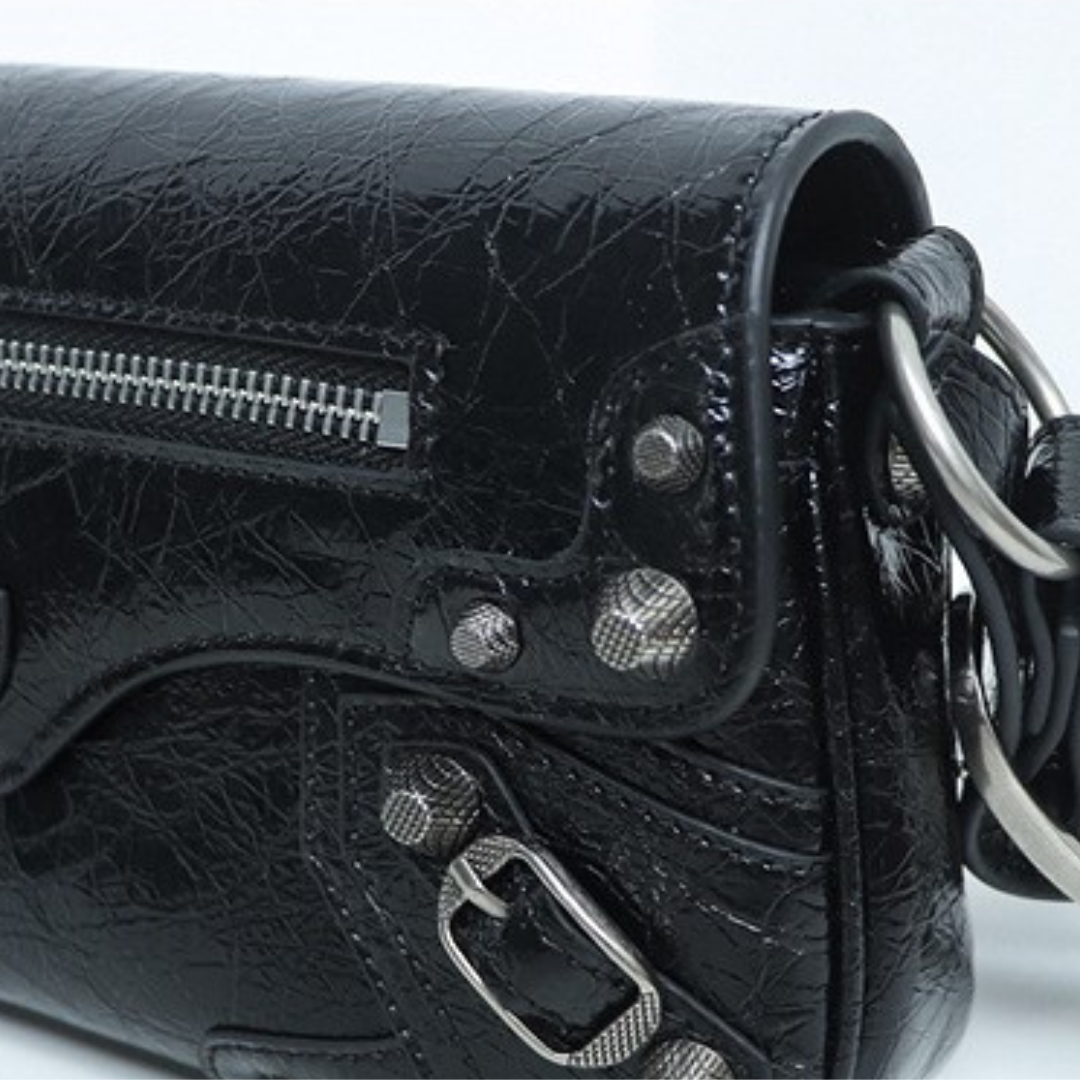 Midnight Edge Moto Shoulder Bag – FIORENE