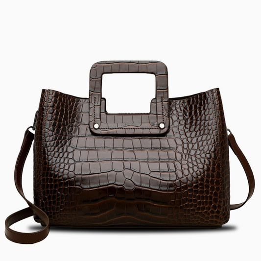Crocodile Square Handle Tote Bag – FIORENE