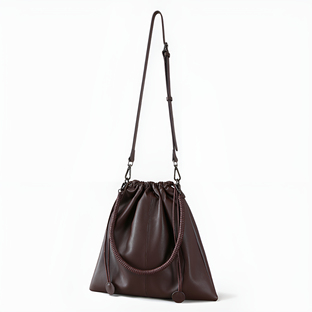 Espresso Soft Drawstring Shoulder Bag – FIORENE