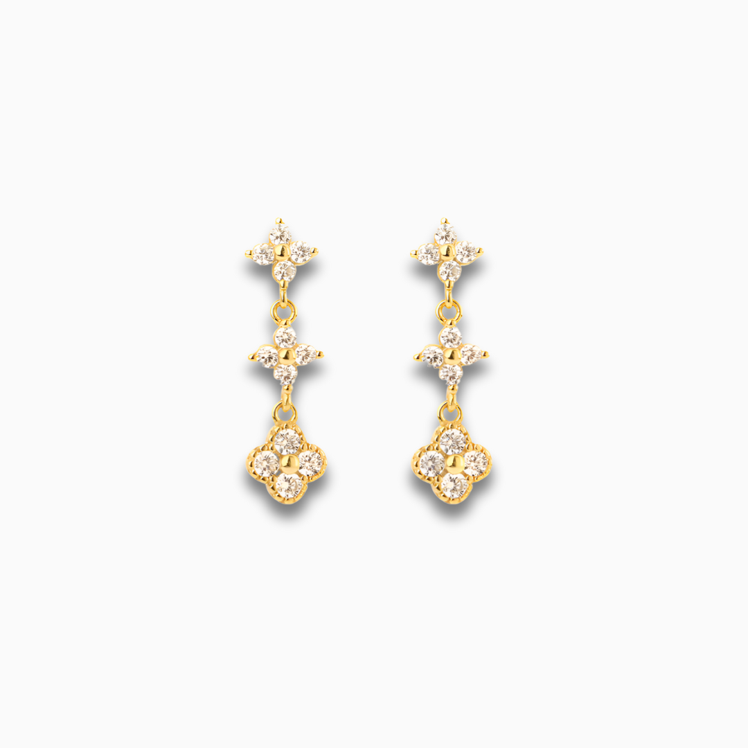 Golden Petal Drop Earrings – FIORENE