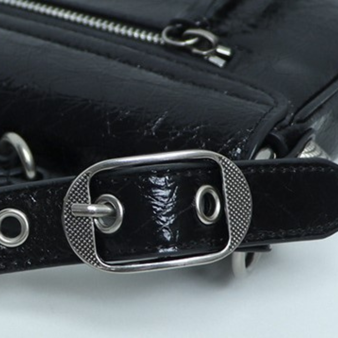 Midnight Edge Moto Shoulder Bag – FIORENE