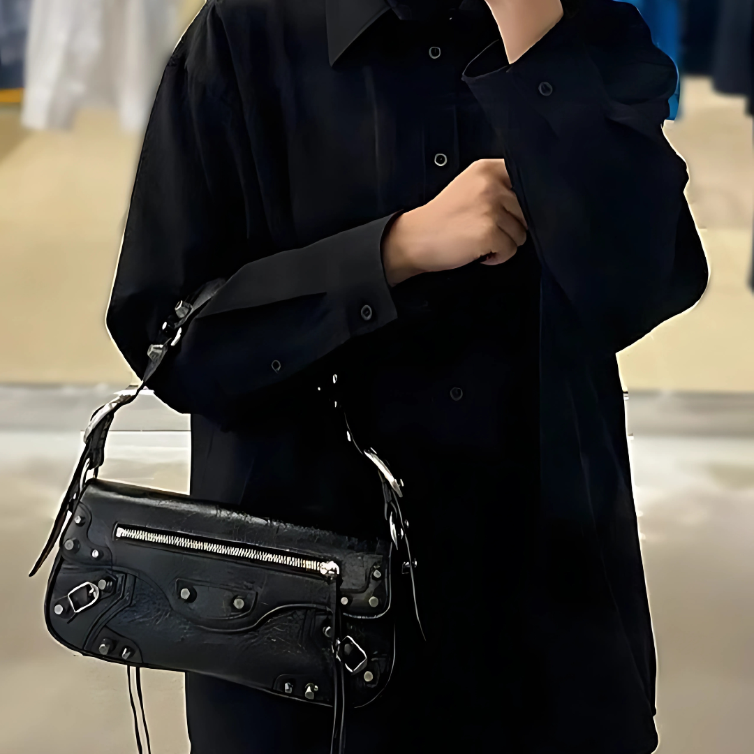 Midnight Edge Moto Shoulder Bag – FIORENE