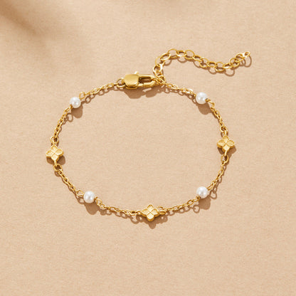 Radiant Pearl Petal Bracelet – FIORENE