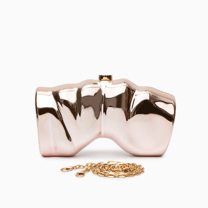 Sculpted Metallic Clutch - FIORENE