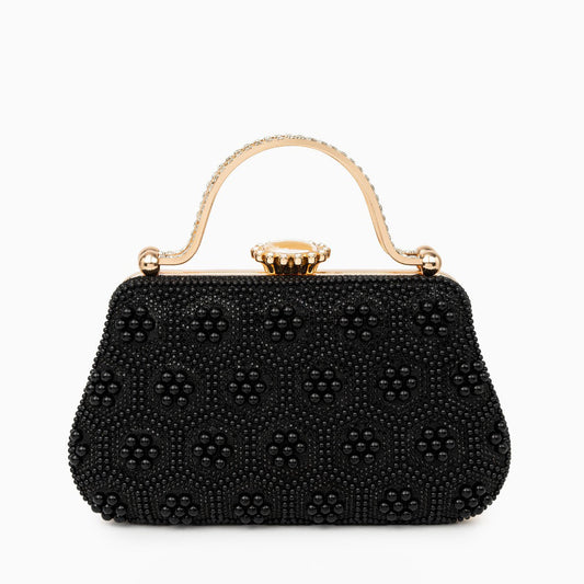 Noir Petal Bead Clutch – FIORENE