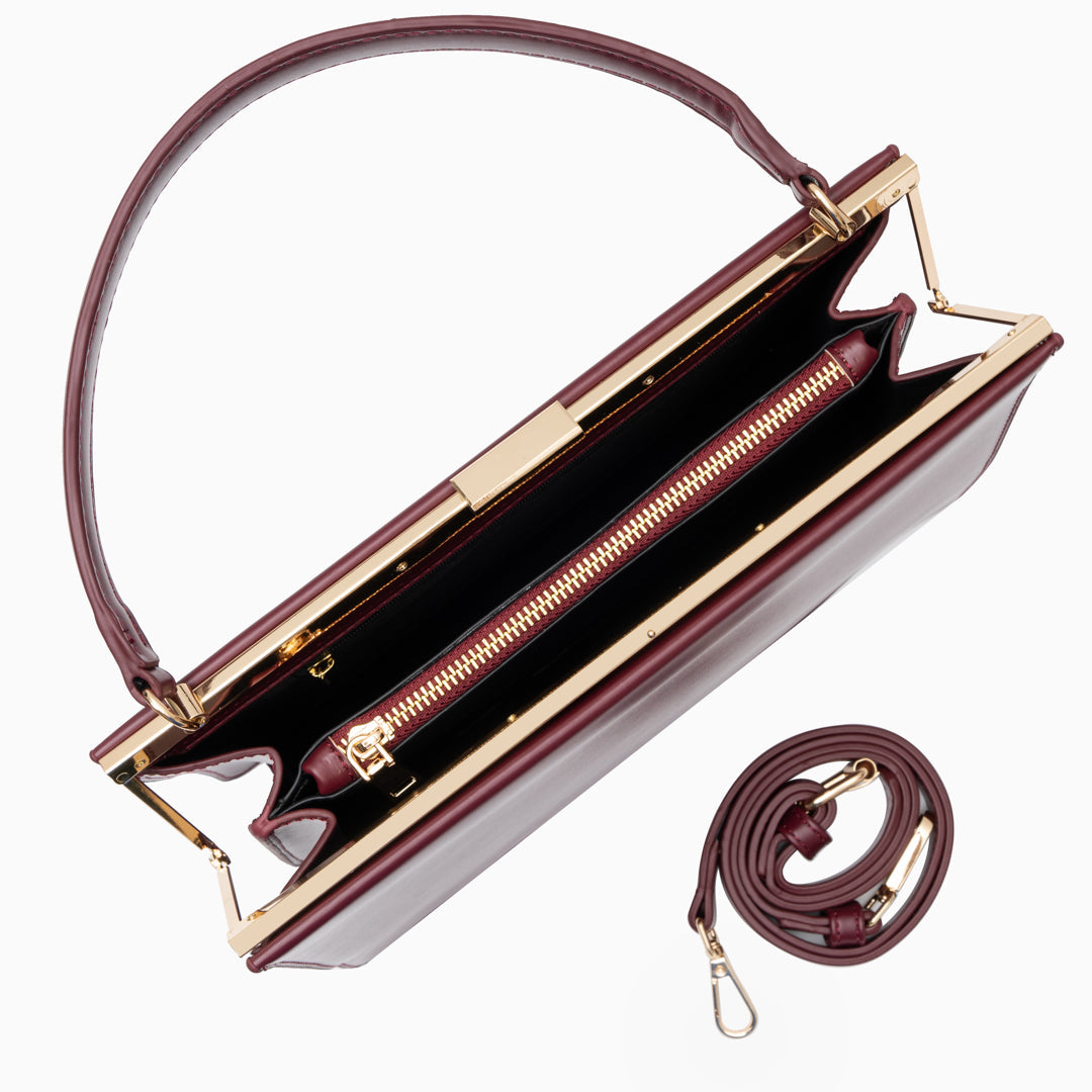 Burgundy Elegance Handbag – FIORENE