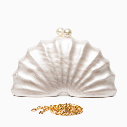 Pearl Radiance Shell Clutch – FIORENE