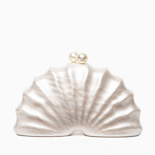 Pearl Radiance Shell Clutch – FIORENE