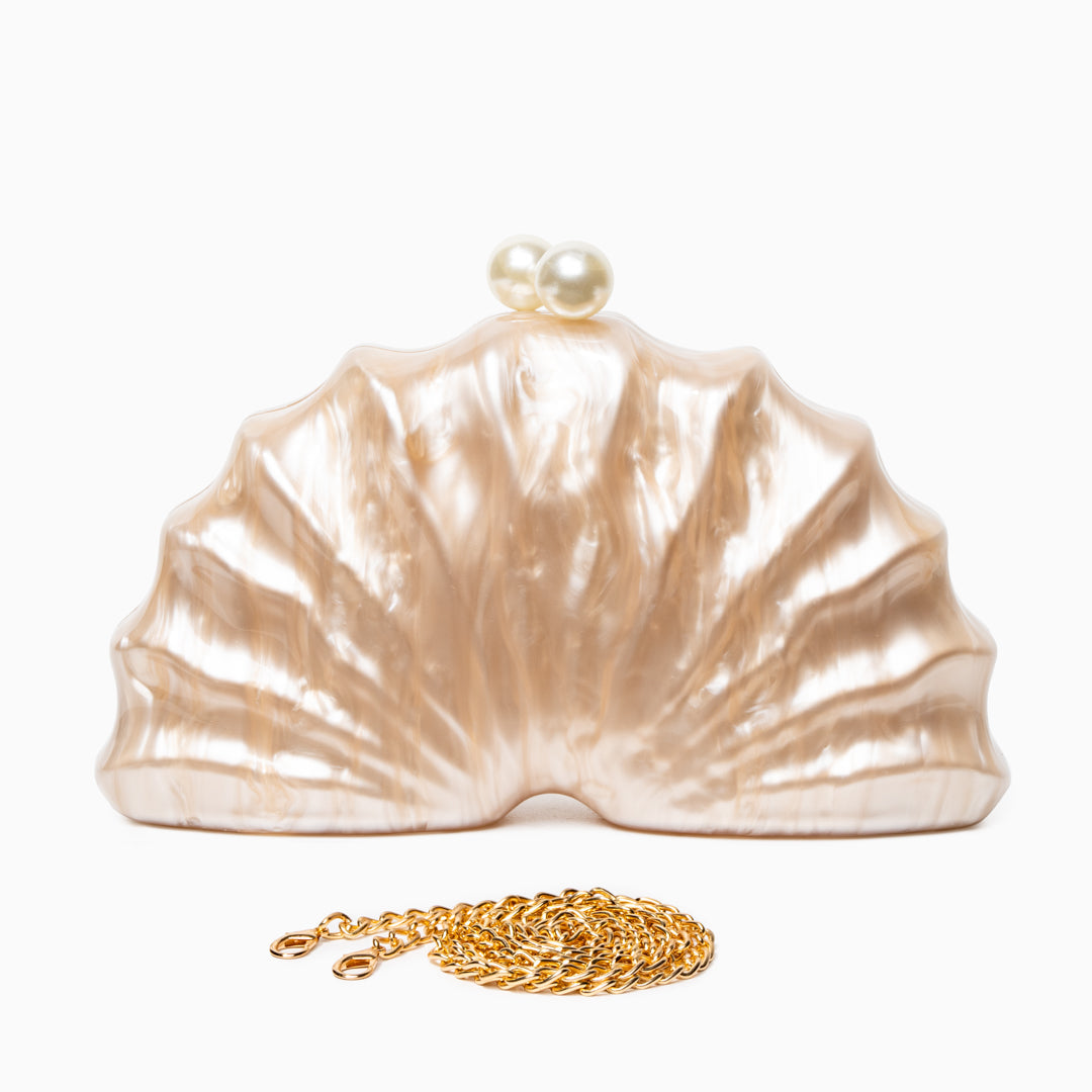 Pearl Radiance Shell Clutch – FIORENE