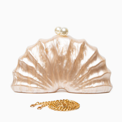 Pearl Radiance Shell Clutch – FIORENE