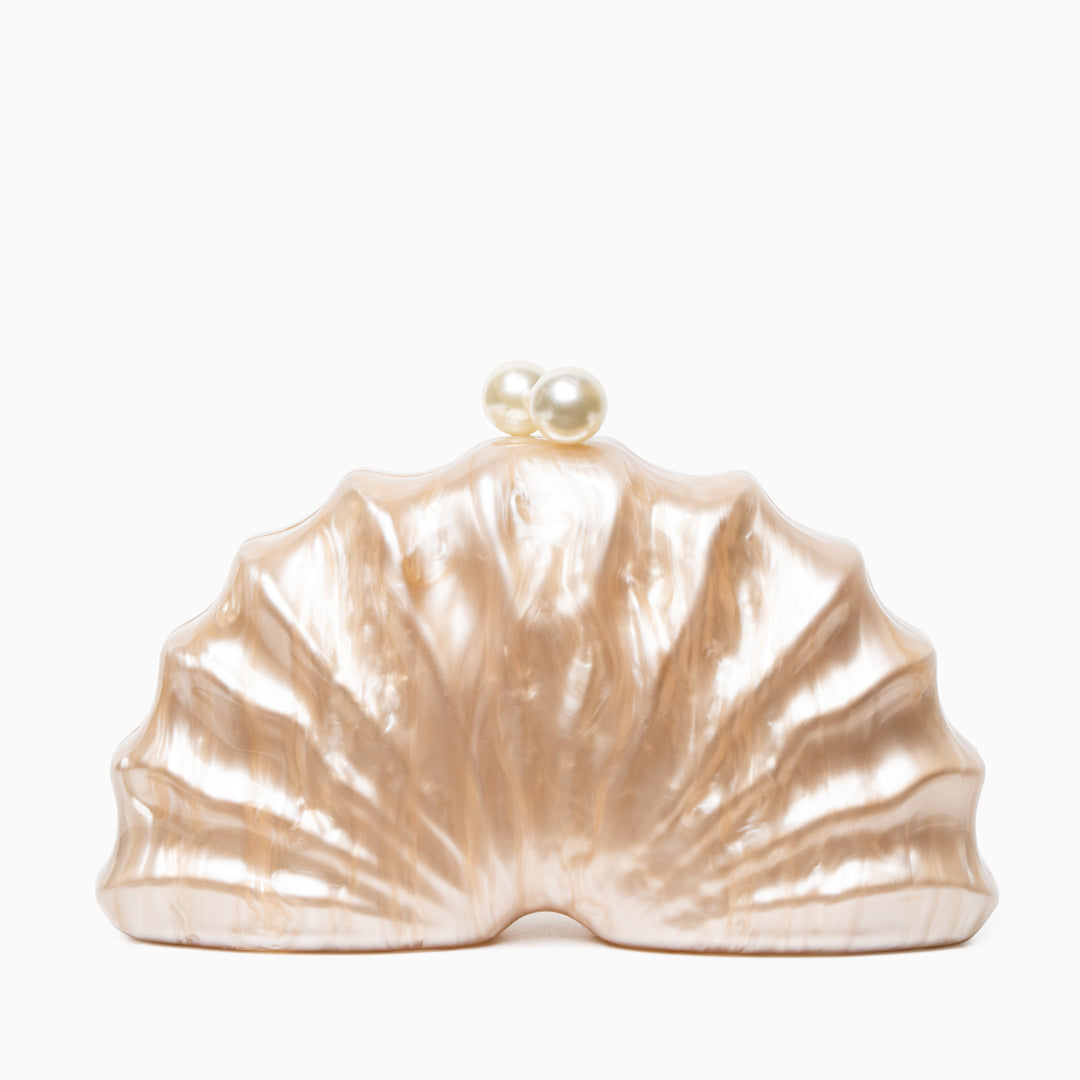 Pearl Radiance Shell Clutch – FIORENE