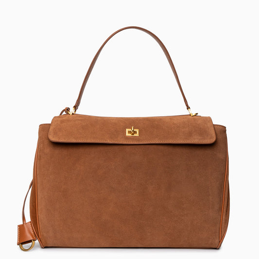 Velvet Tan Suede Handbag – FIORENE