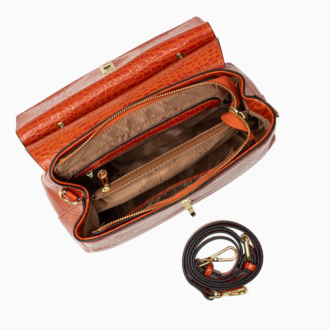 Amber Sunset Python Shoulder Bag – FIORENE