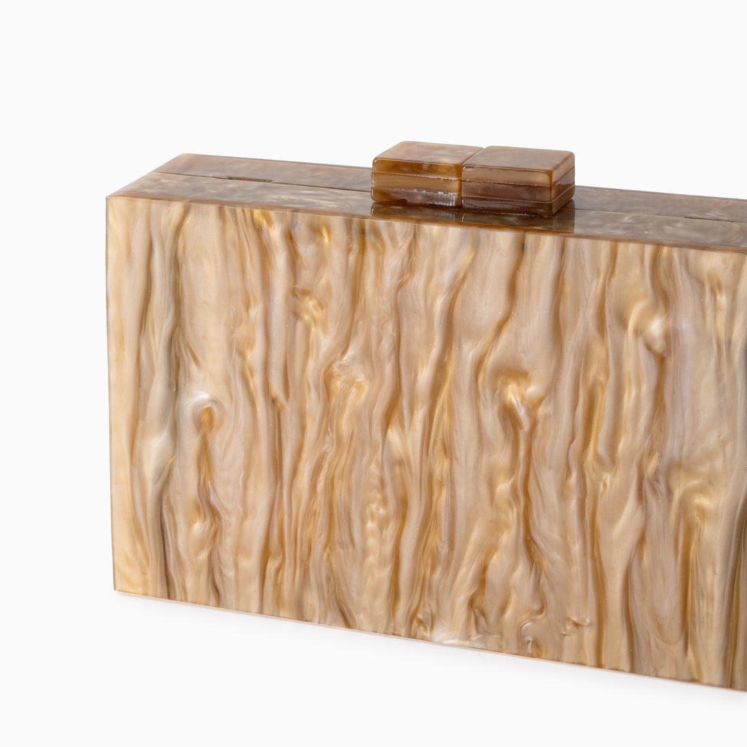Caramel Veil Box Clutch – FIORENE