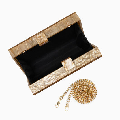 Caramel Veil Box Clutch – FIORENE