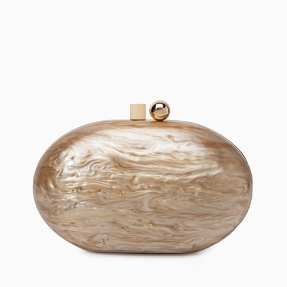 Champagne Swirl Oval Clutch – FIORENE
