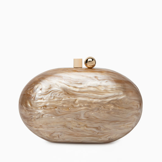 Champagne Swirl Oval Clutch – FIORENE