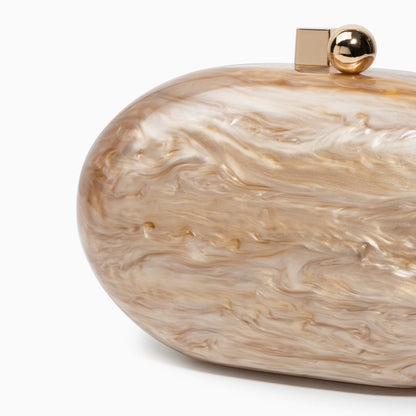 Champagne Swirl Oval Clutch – FIORENE