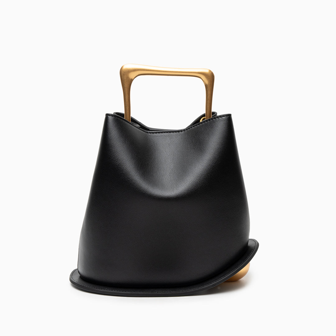 Sculpted Noir Handbag – FIORENE