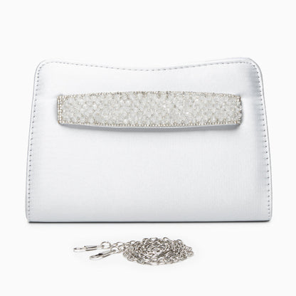 Crystal Noir Satin Clutch – FIORENE