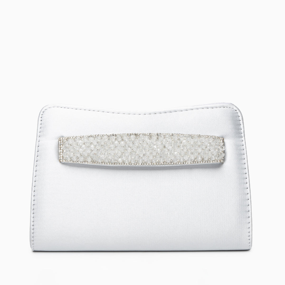 Crystal Noir Satin Clutch – FIORENE