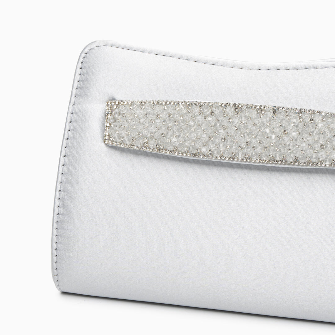Crystal Noir Satin Clutch – FIORENE