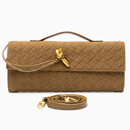 Noir Knot Woven Clutch – FIORENE