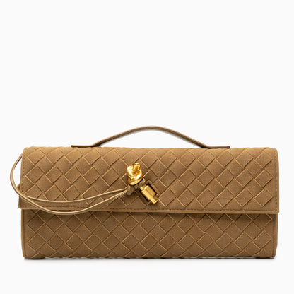 Noir Knot Woven Clutch – FIORENE