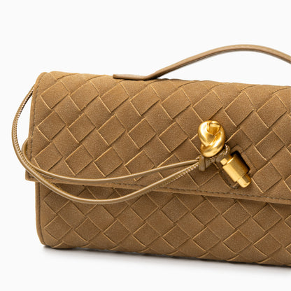 Noir Knot Woven Clutch – FIORENE