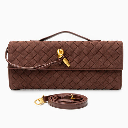 Noir Knot Woven Clutch – FIORENE
