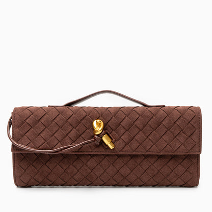 Noir Knot Woven Clutch – FIORENE