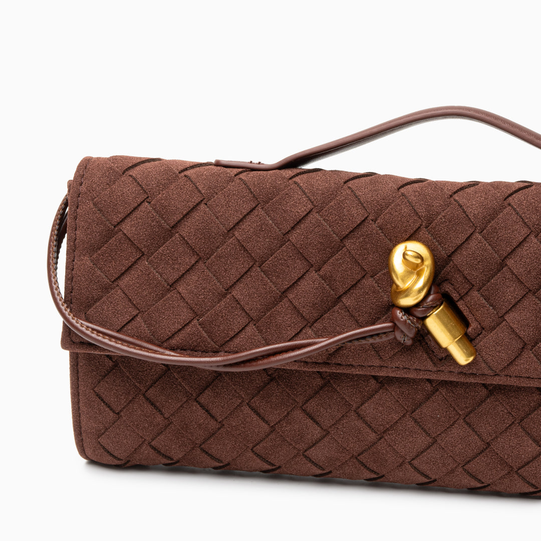 Noir Knot Woven Clutch – FIORENE