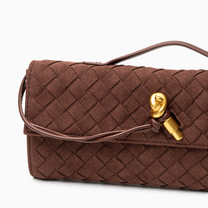 Noir Knot Woven Clutch – FIORENE