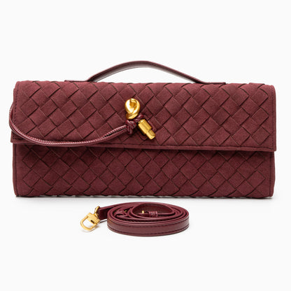 Noir Knot Woven Clutch – FIORENE