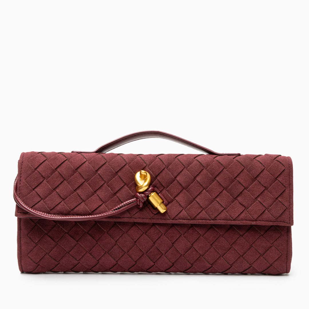 Noir Knot Woven Clutch – FIORENE