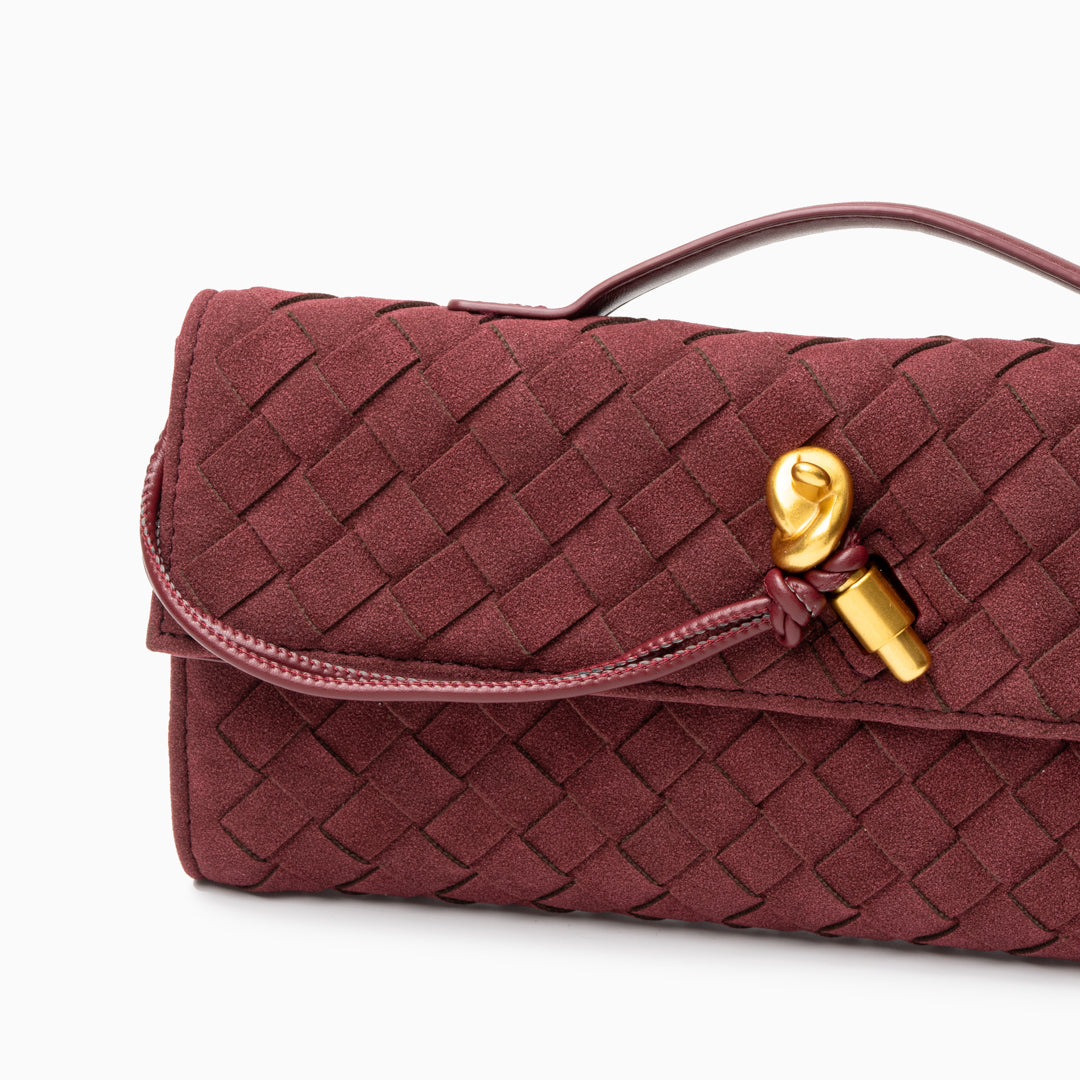Noir Knot Woven Clutch – FIORENE